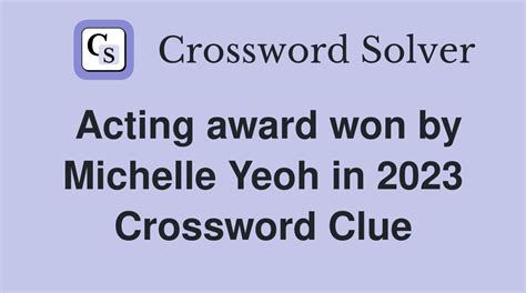 acting award crossword clue|More.